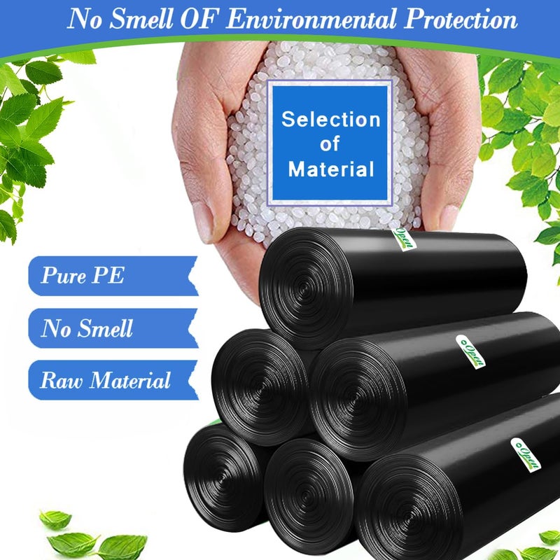 HOMMALY 8 Gallon 60pcs Medium Black Trash Bags Strong Black Garbage Bags, Bathroom Trash Can Bin Liners, Plastic Bags for Office Home Kitchen, Waste Basket Liner, Fit 30 Liter, 7,8 Gal(8G60-Black) - Image 4